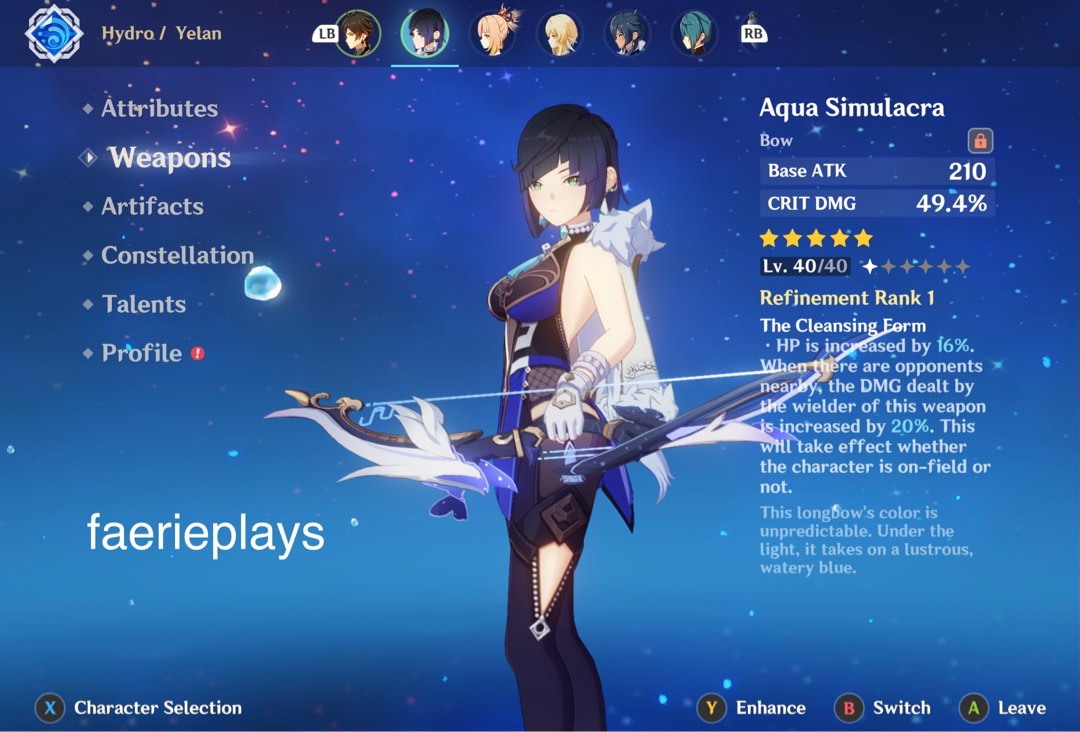 AR29 Unset Birthday Yelan + Signature Weapon, Yoimiya + Signature