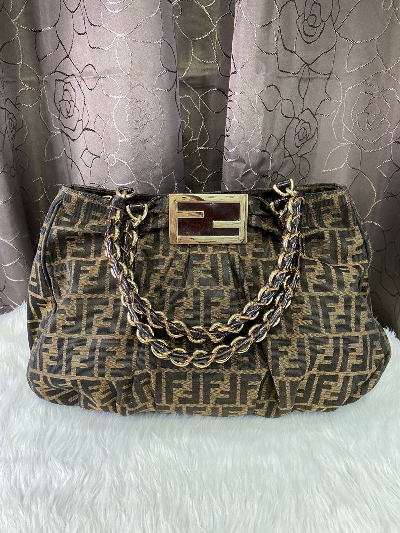 Fendi, Bags, Authentic Fendi Zucchino Zucca Neverfull Canvas Tote