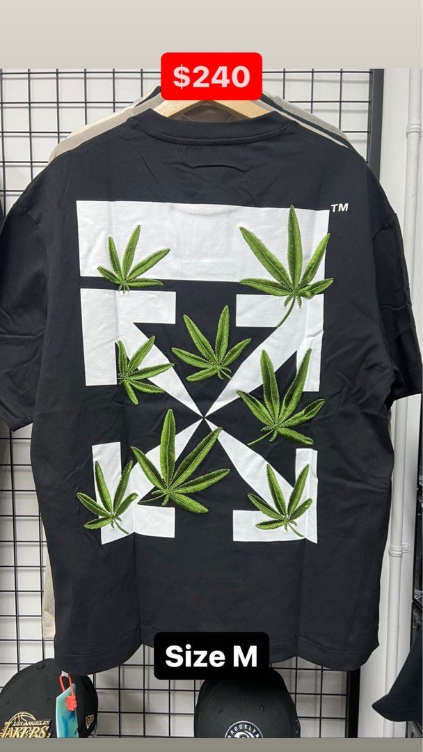 OFF-WHITE Weed Arrows Oversized T-Shirt Black/Green Men's - SS22 - US