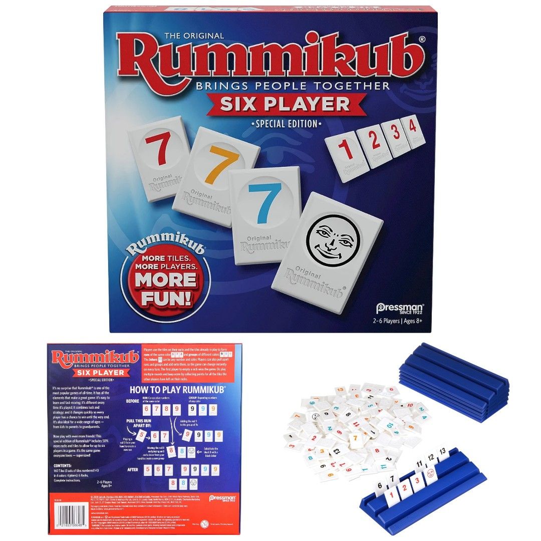 Authentic Rummikub Six Player Edition PRESSMAN The Classic Rummy Tile