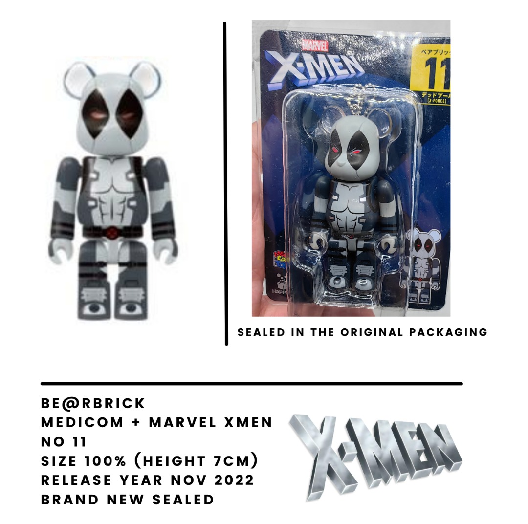 Bearbrick Be@rbrick 100% Medicom + MARVEL XMEN NO 11 Deadpool (X ...