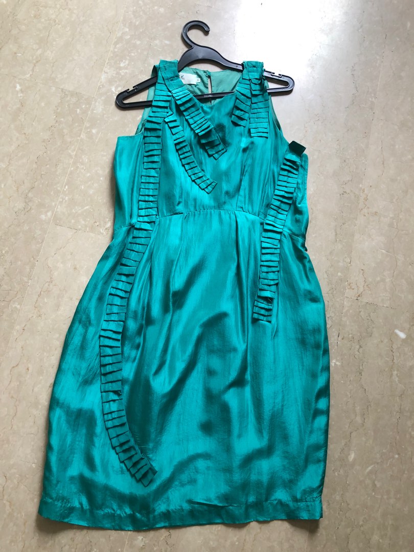 Green Silk Dress (All sizes available) main image 1