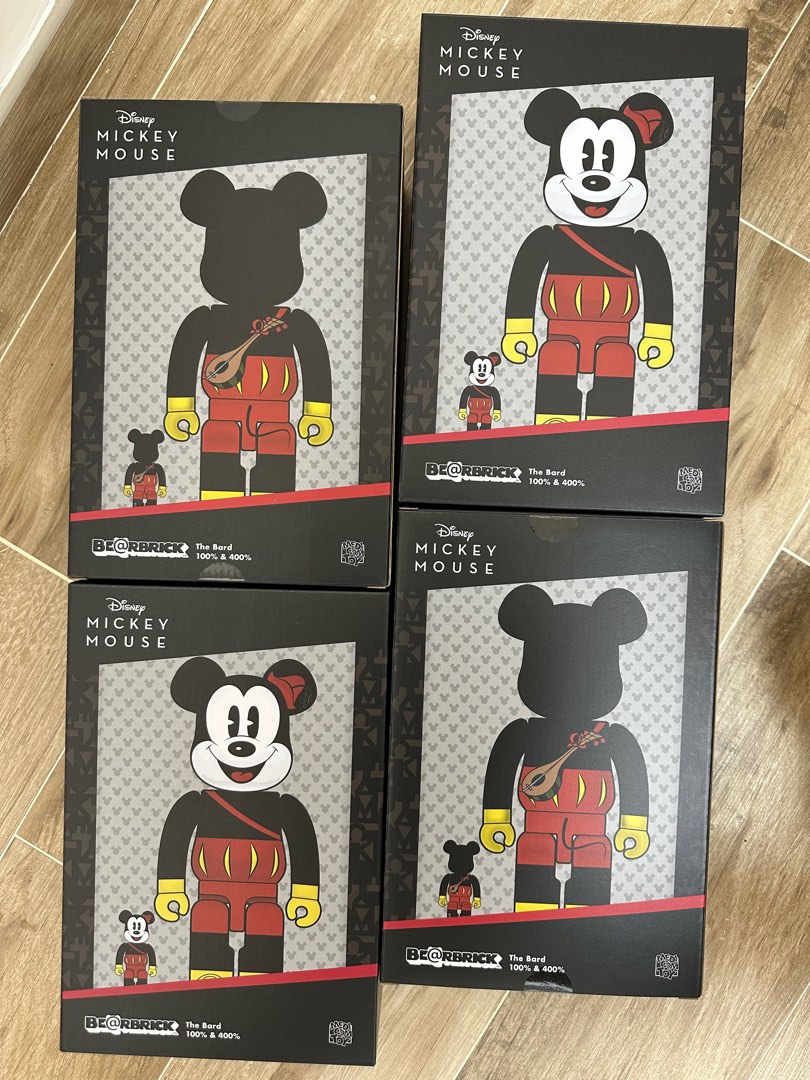 《現貨》BE@RBRICK Mickey the Bard 100% & 400%, 興趣及遊戲