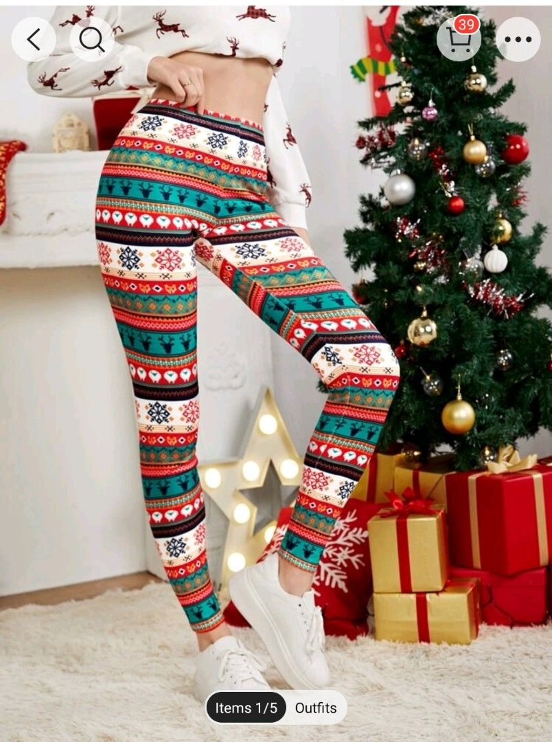 Plus size holiday deals print leggings