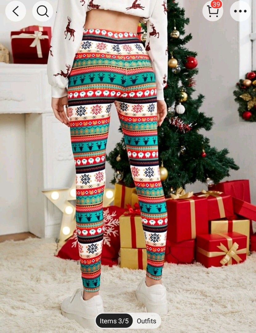 Christmas printed leggings on sale
