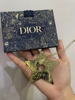 DIOR CHARM LEATHER LUGGAGE TAGS SET OF 3 PCS STAR - BEE - HEART NEW IN DIOR  BOX