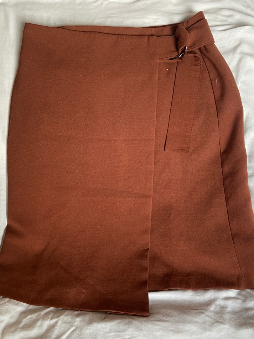 Chocolate Brown Whip Wrap Skirt
