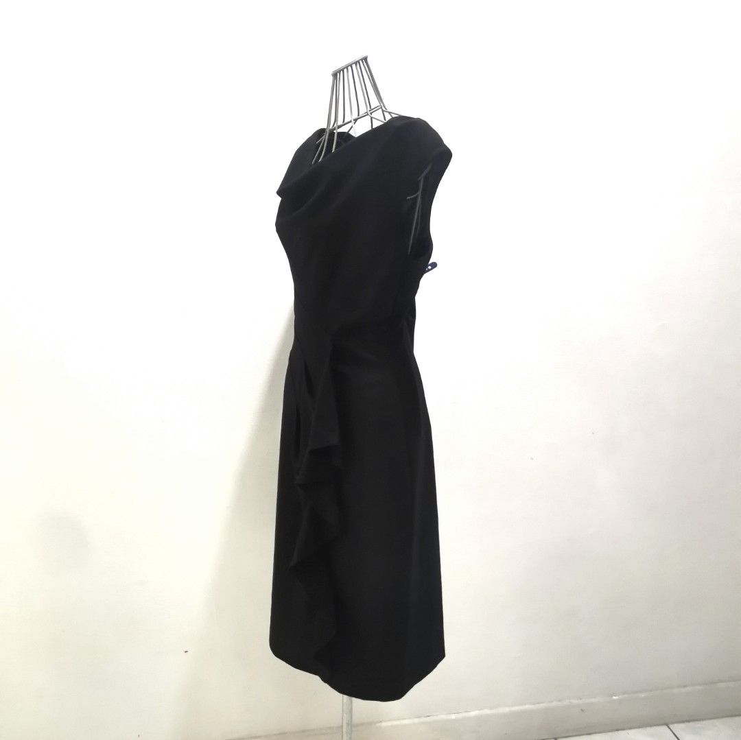 Calvin Klein black side ruffle sheath dress Sleeveless Work Cocktail