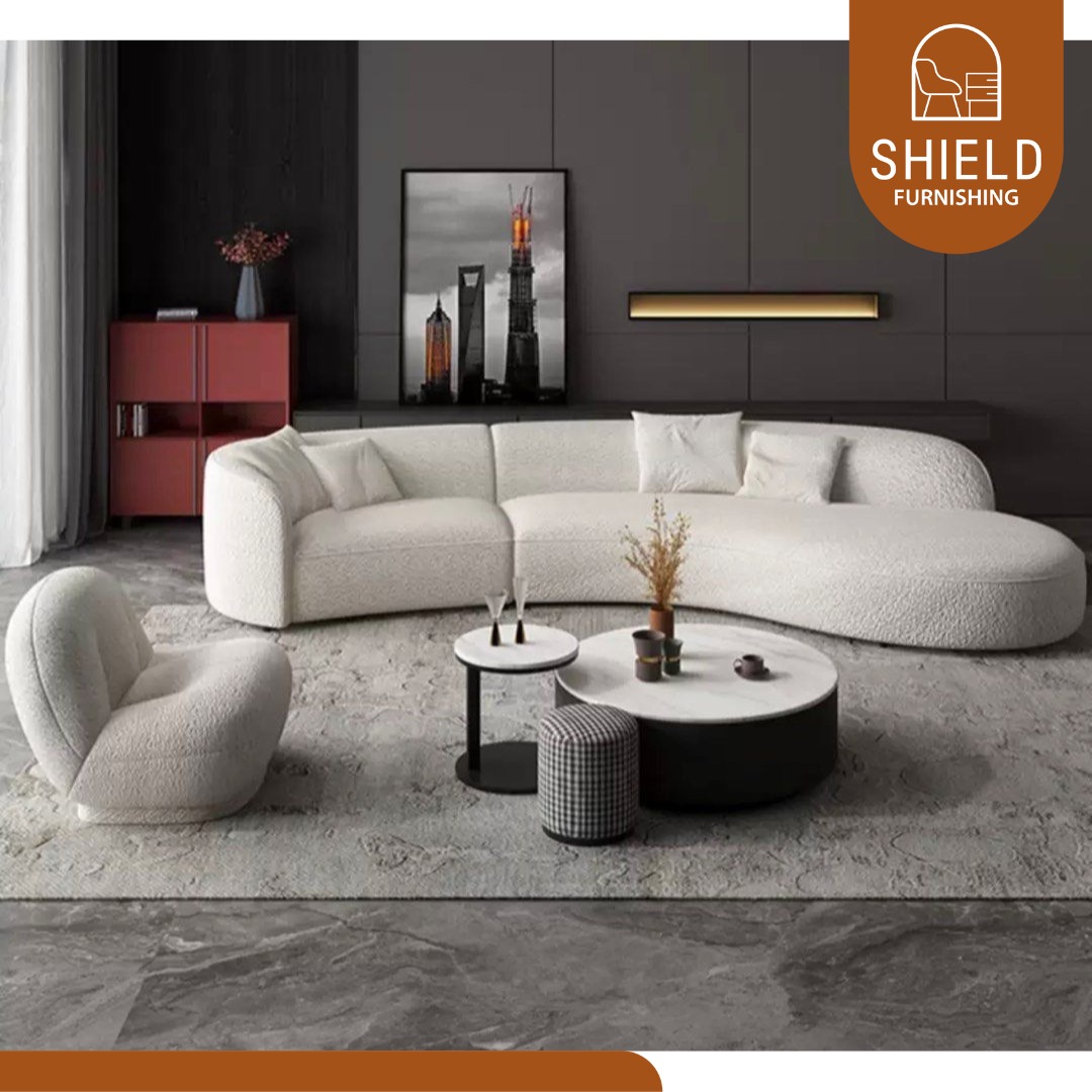 CAROLEEN Boucle Sectional Sofa, Furniture & Home Living, Furniture