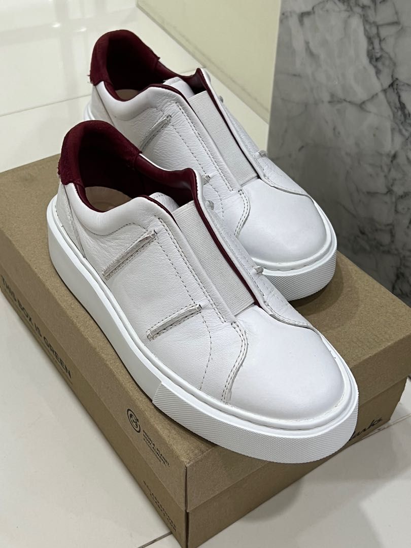Clarks women sneaker red and white combo Women s Fashion
