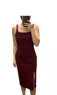 Claude burgundy dress