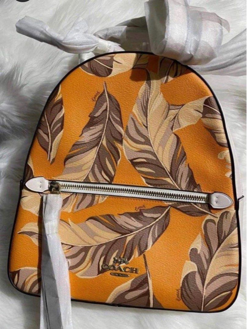 Jordyn backpack with banana leaves print store