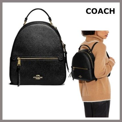 COACH CROSS GRAIN LEATHER JORDAN BACKPACK IN BLACK Women s