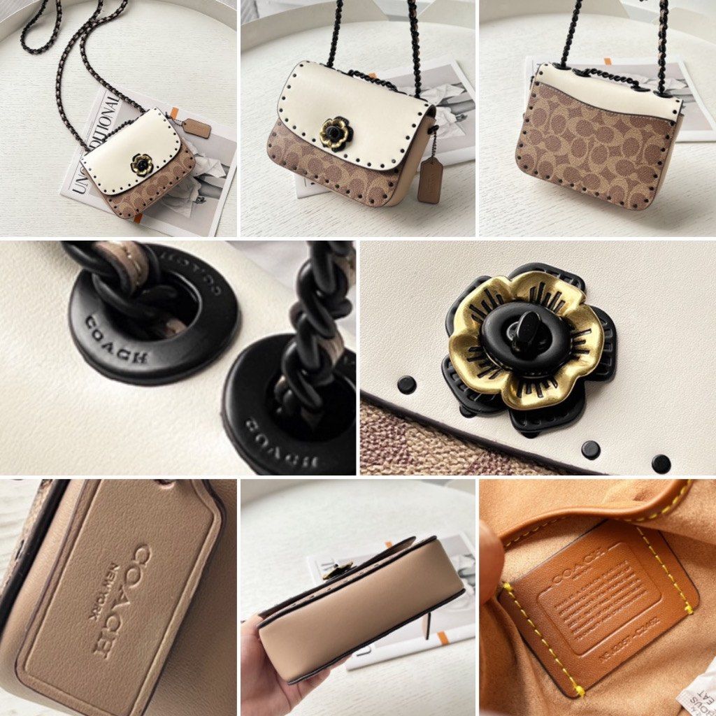 Madison leather handbag Coach Orange in Leather - 29683522