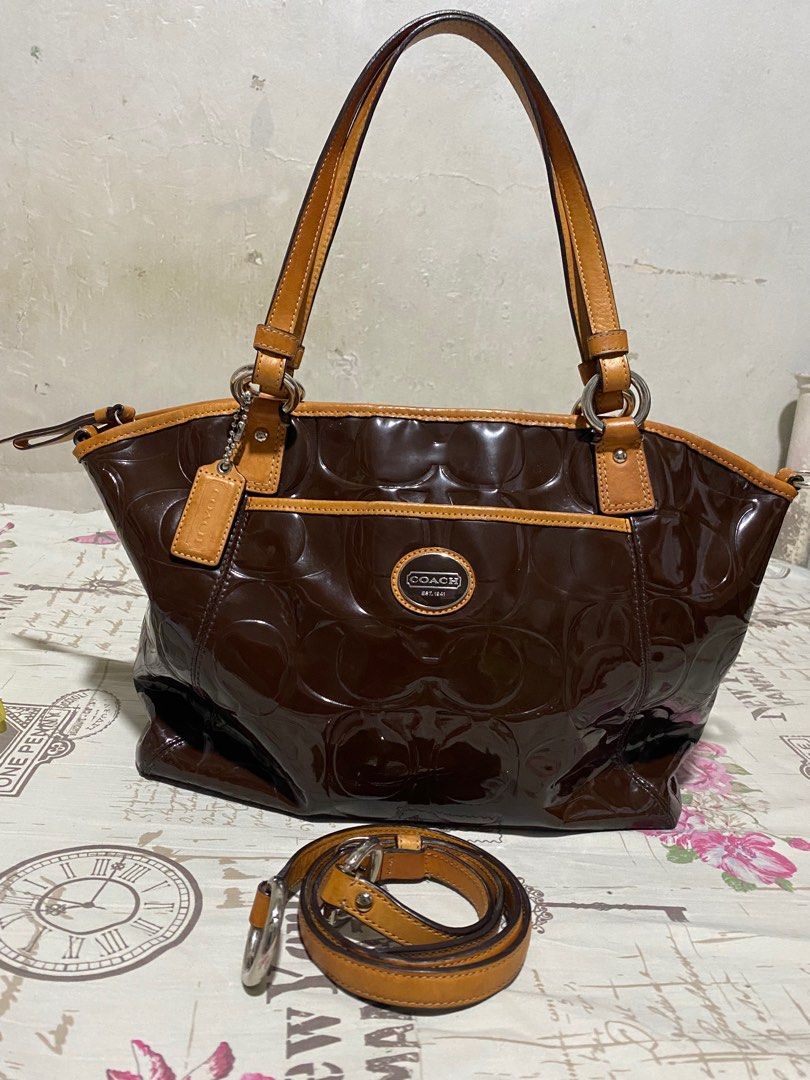 Coach Peyton Patent leather bag Luxury Bags Wallets on Carousell