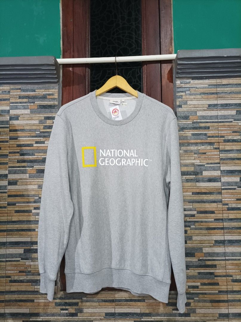 Crewneck national Geographic natgeo Fesyen Pria Pakaian Baju