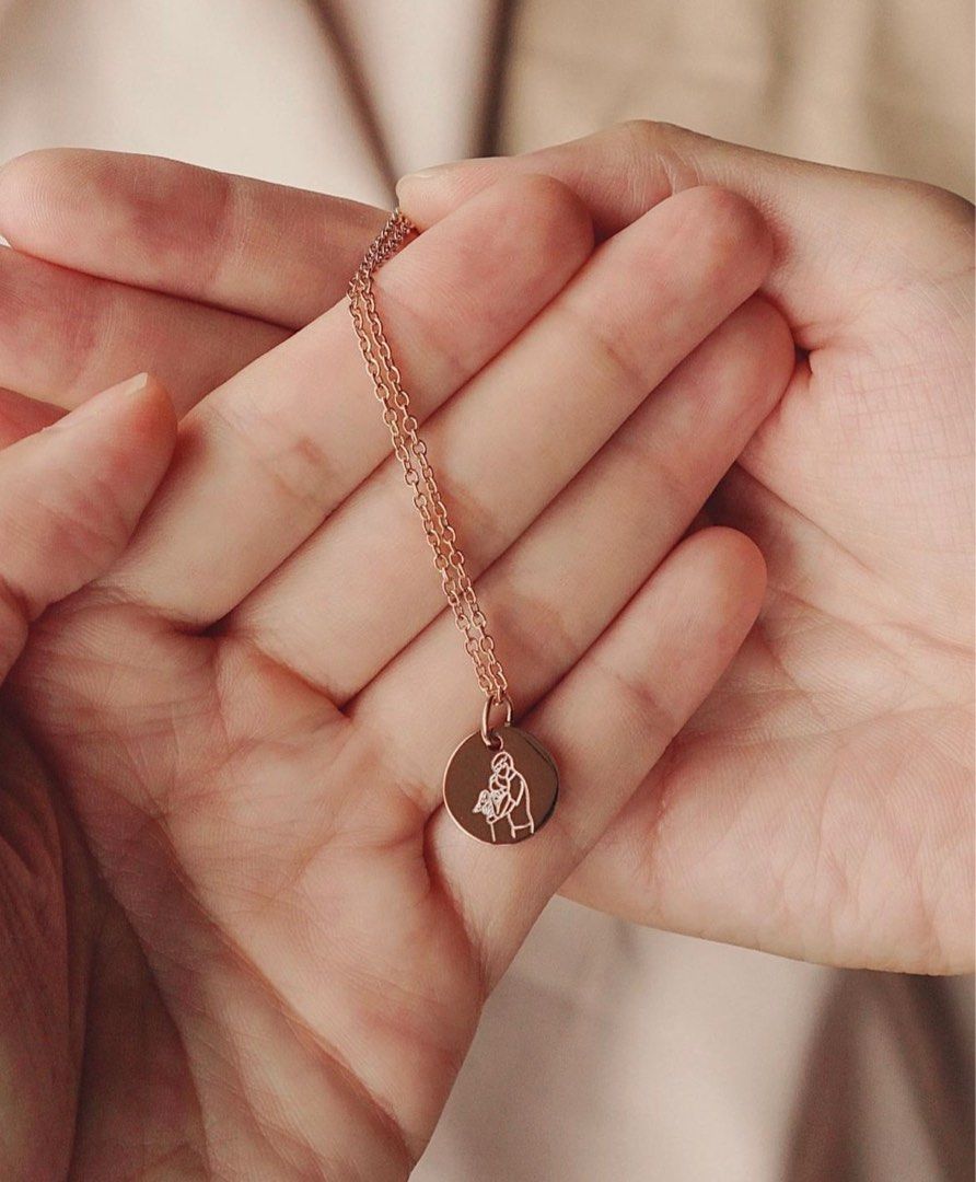 Custom Keepsake Engraved Pendant Necklace Women s Fashion