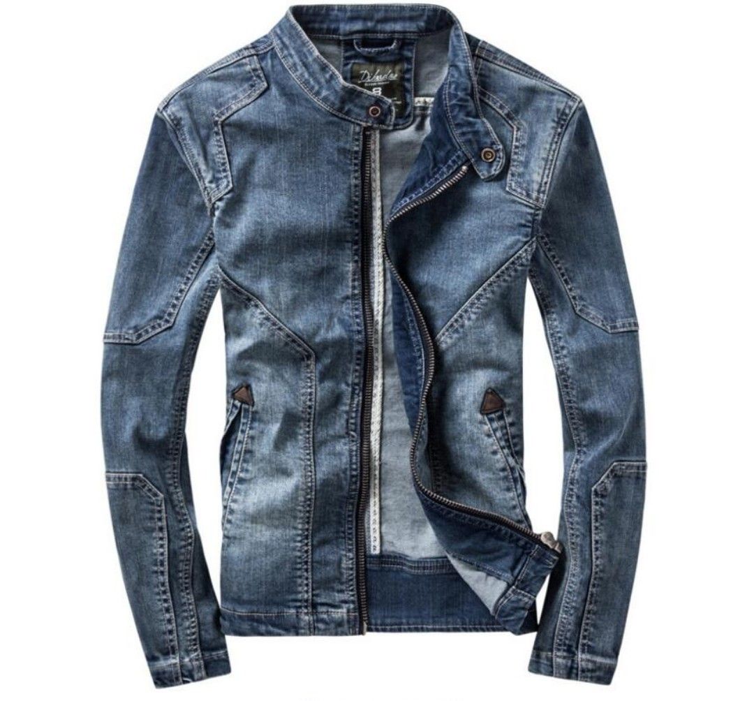 Chinese collar cheap denim jacket