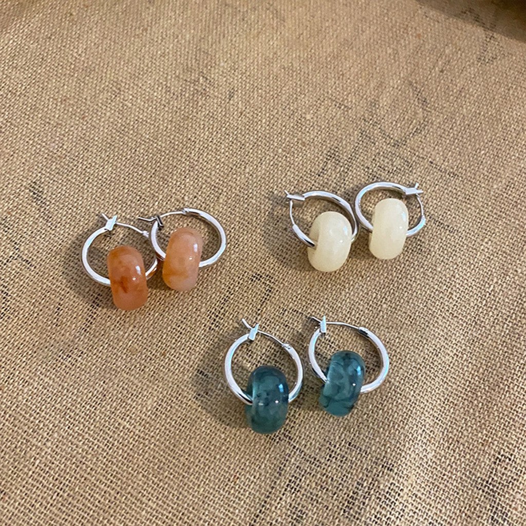 Glass hoop clearance earrings