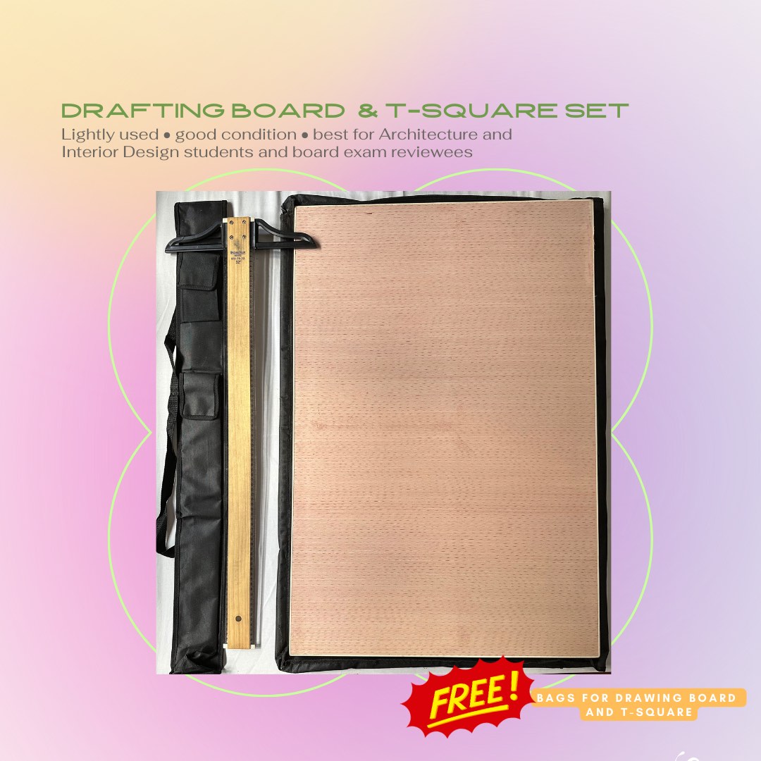 DRAWING/ DRAFTING BOARD AND TSQUARE SET W/ FREE BAG on Carousell