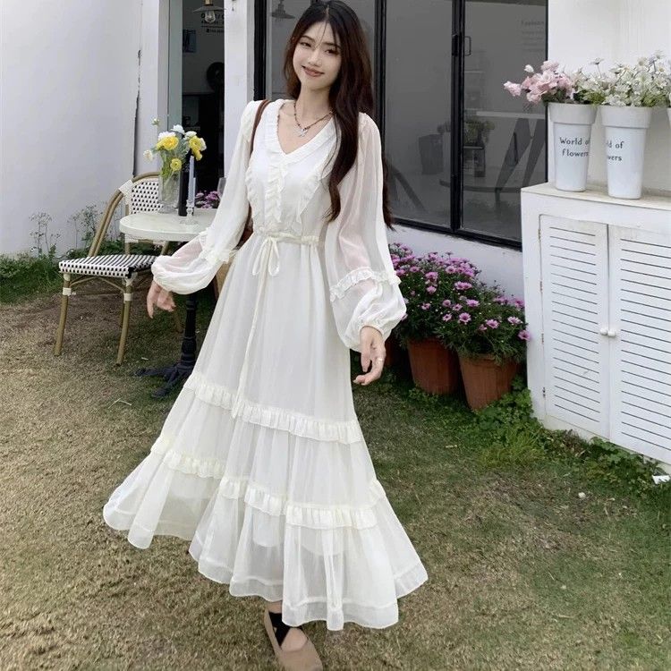 Maxi dress putih shop