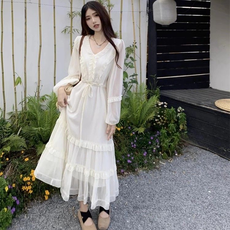Maxi dress putih hotsell