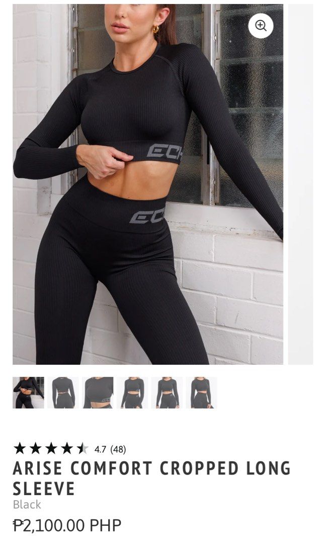ECHT Arise Comfort Cropped Longsleeves, Women's Fashion, Activewear on  Carousell