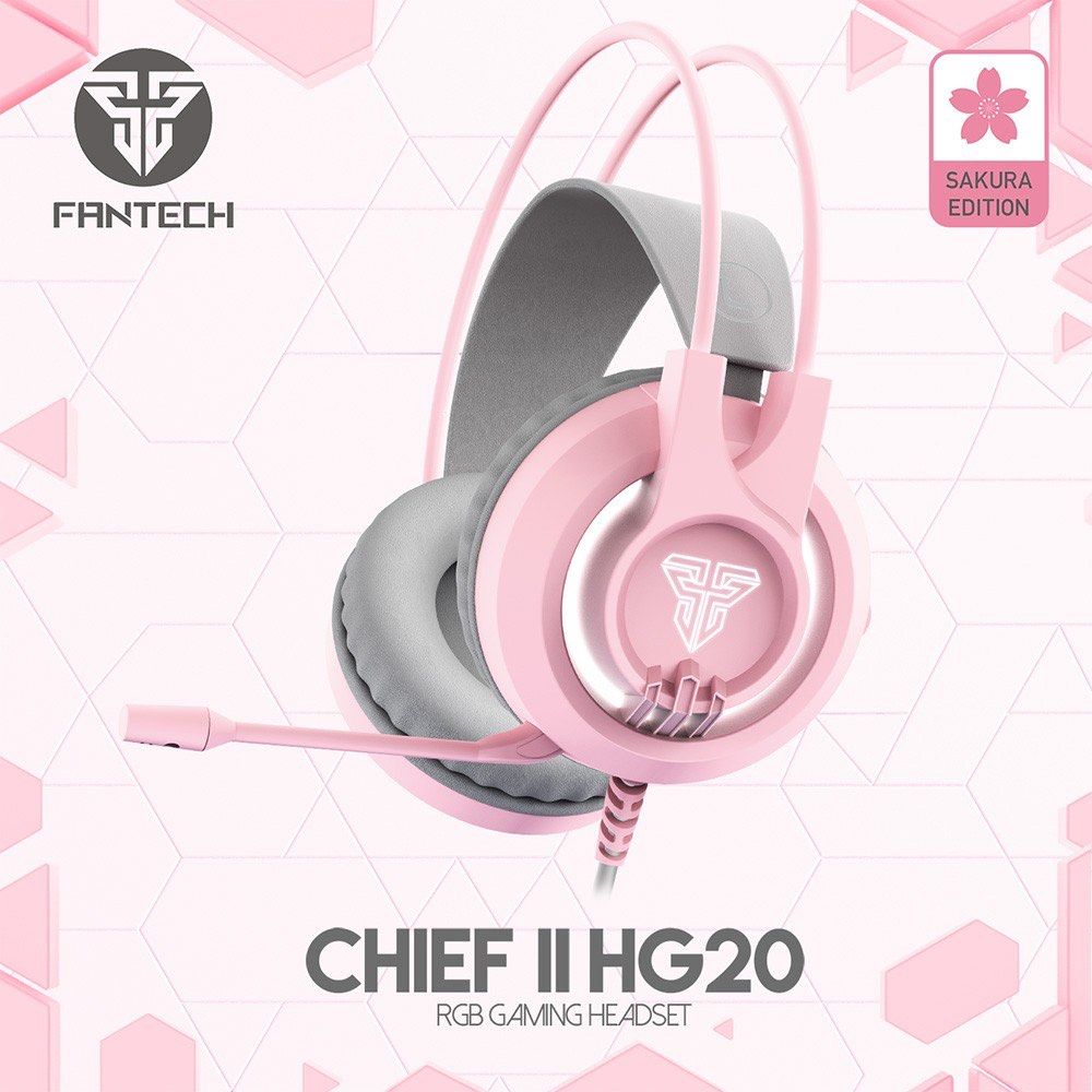 FANTECH Sakura Edition HG20 3.5MM Plug RGB Gaming Headset Wide
