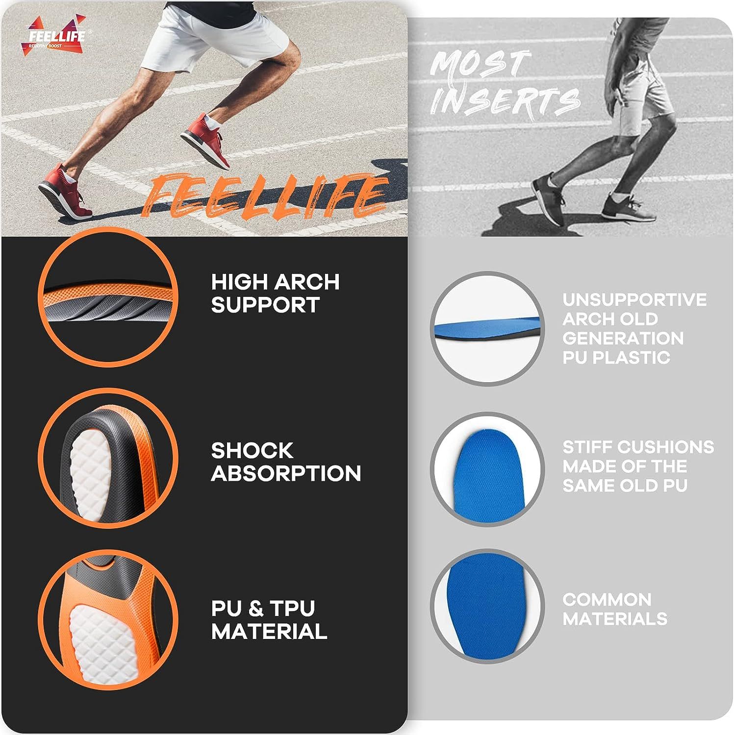 Gel shoe hotsell inserts arch support