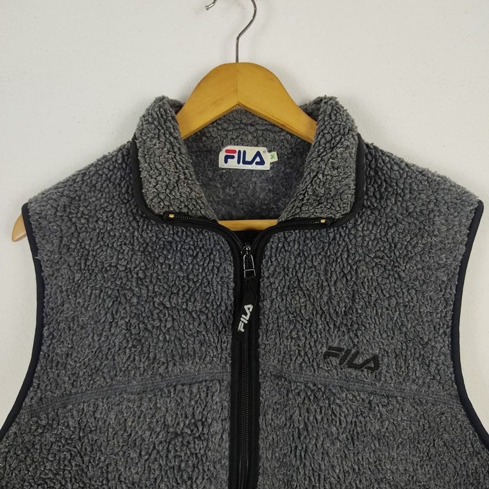 Fila Fleece Sherpa Sportswear Outdoor Vest Jacket Men s Fashion