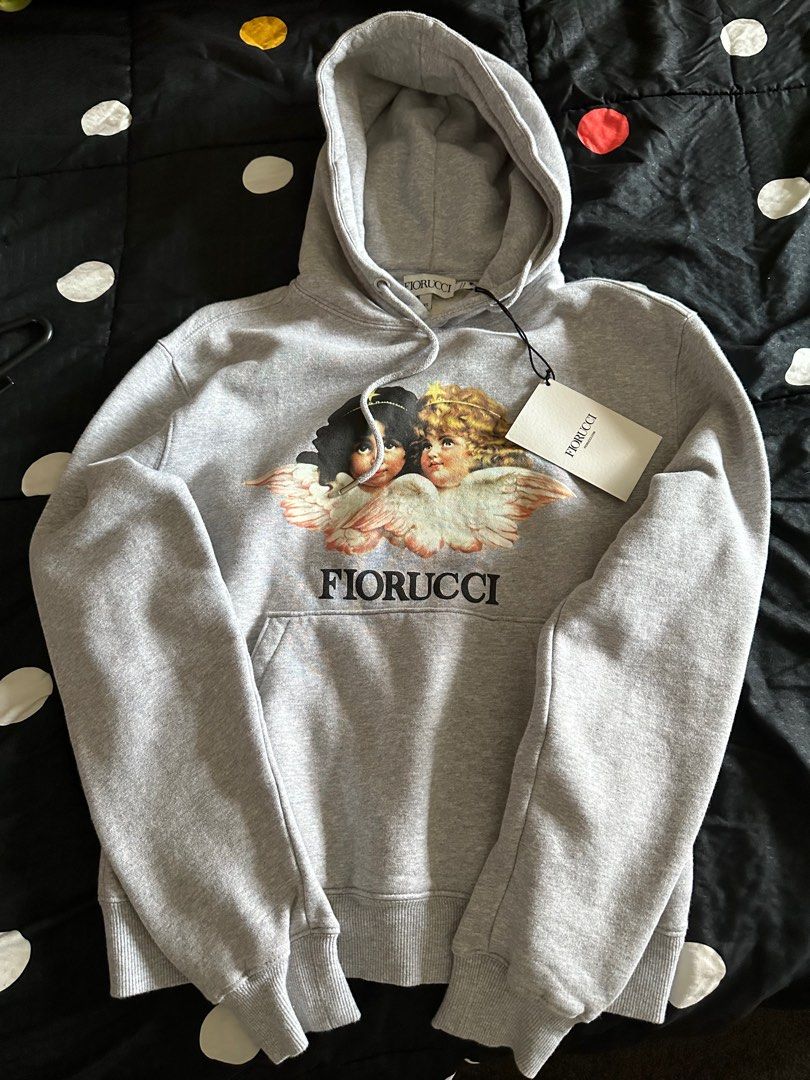 Fiorucci oversized hoodie with angels logo in grey