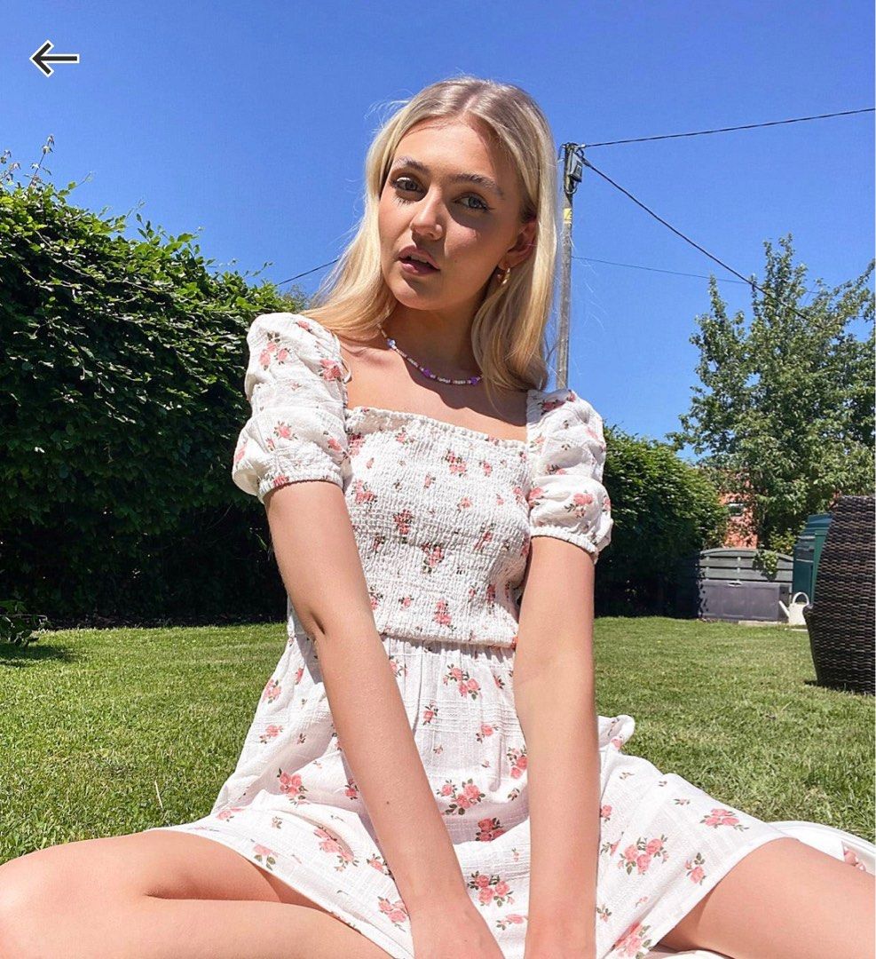White floral short best sale dress
