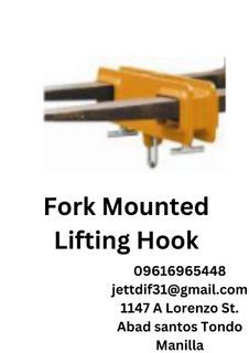 Fork Mounted Lifting Hook