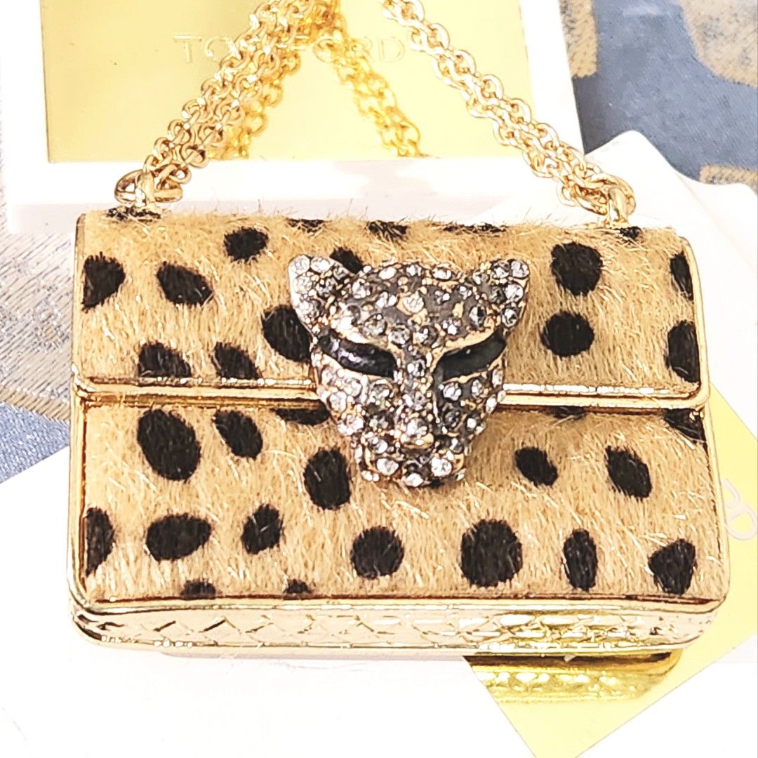 Fuzzy Animal Print Chain Wallet