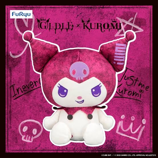 [Nego] (G)I-DLE x Kuromi Sanrio Official Plush Toy 30cm, Hobbies & Toys ...