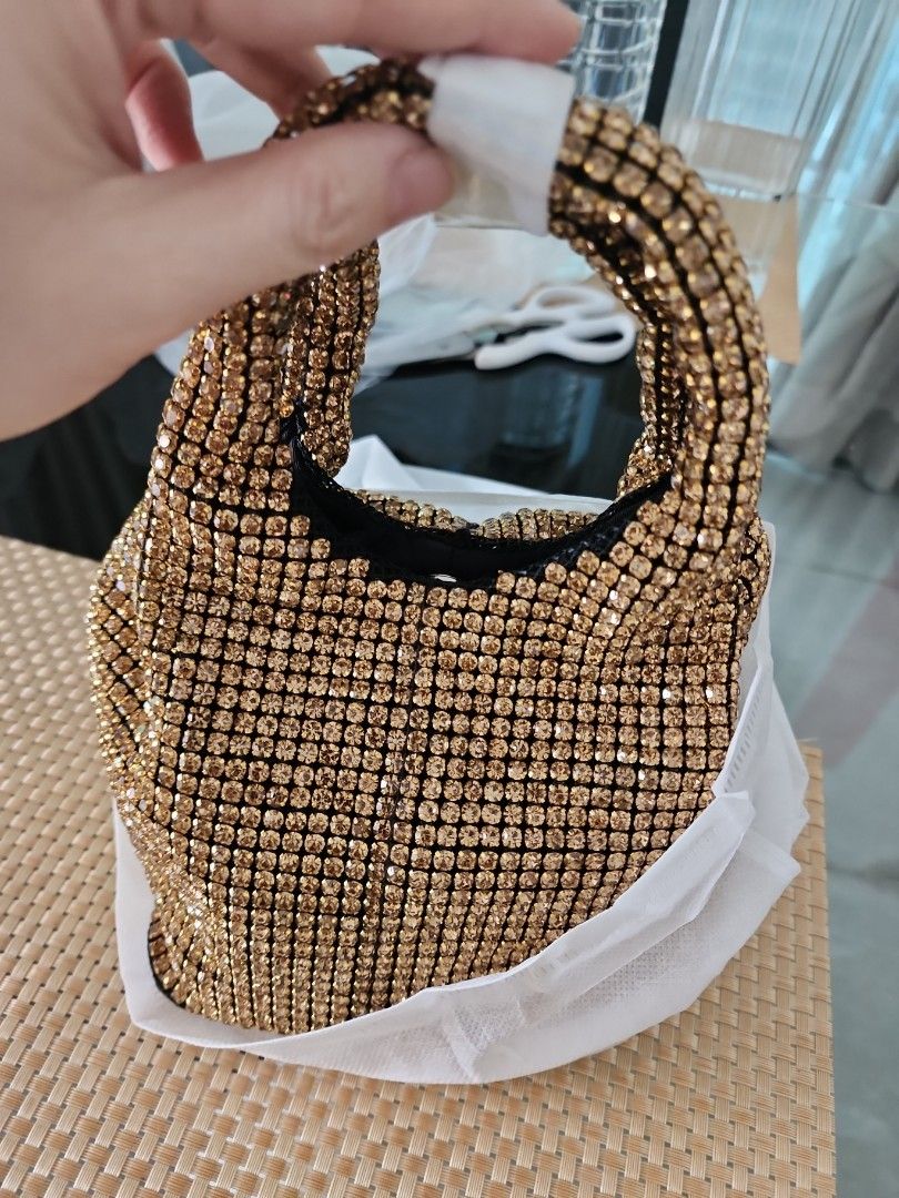 Gold diamond bag for dinner party