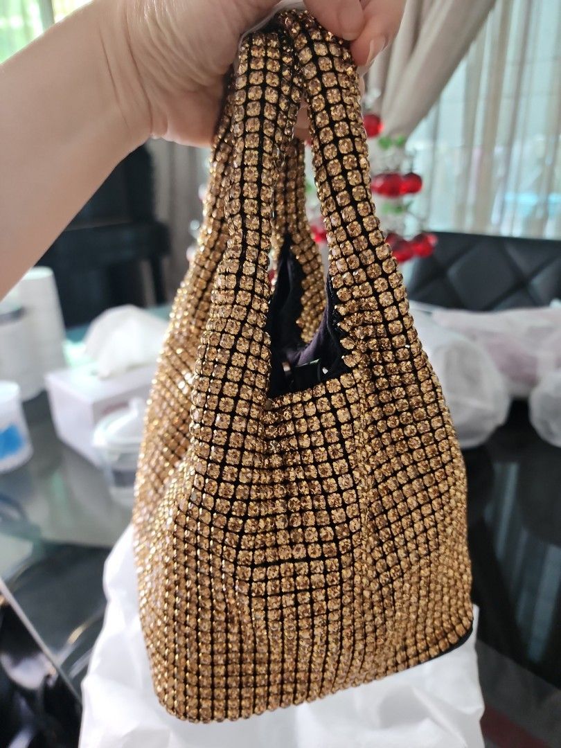 Gold diamond bag for dinner party