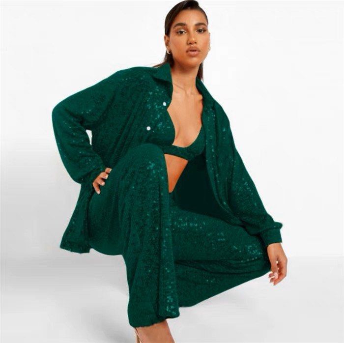 Jil Sander sequin-embellished palazzo pants neutrals | MODES