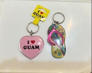 GUAM 關島買回 粉紅愛心鑰匙圈 夾腳拖鑰匙圈 夾腳拖吊飾