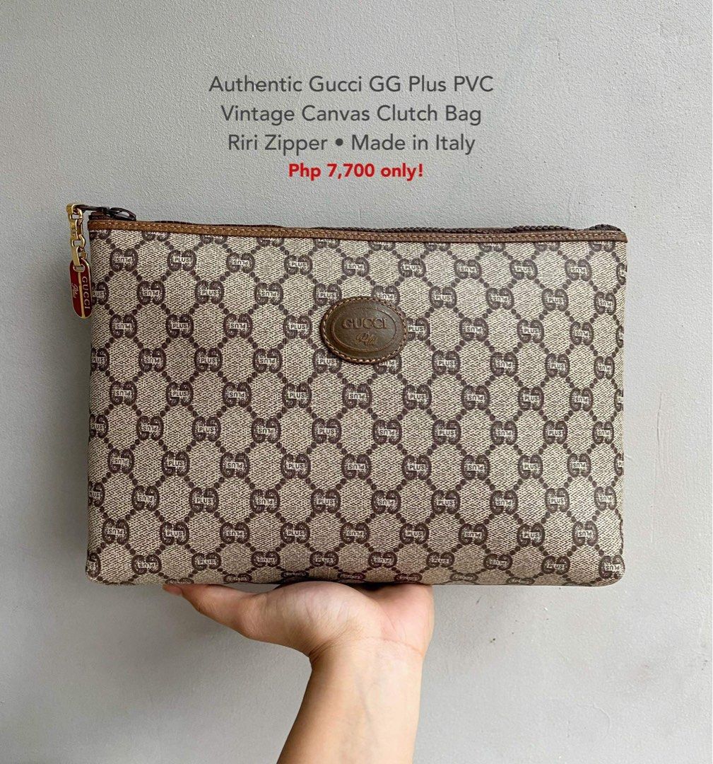 Authentic Gucci GG Canvas/Leather Mini Pochette Bag, Luxury, Bags & Wallets  on Carousell