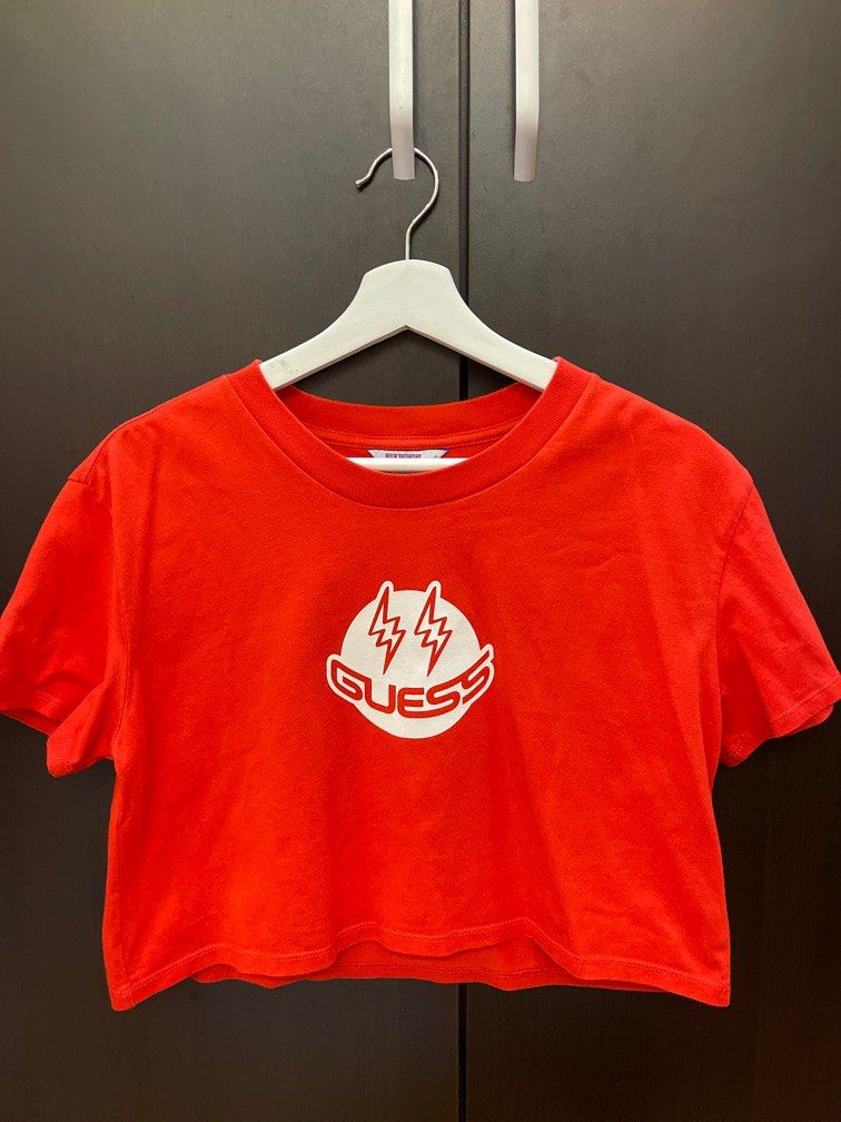 Guess red crop top new arrivals