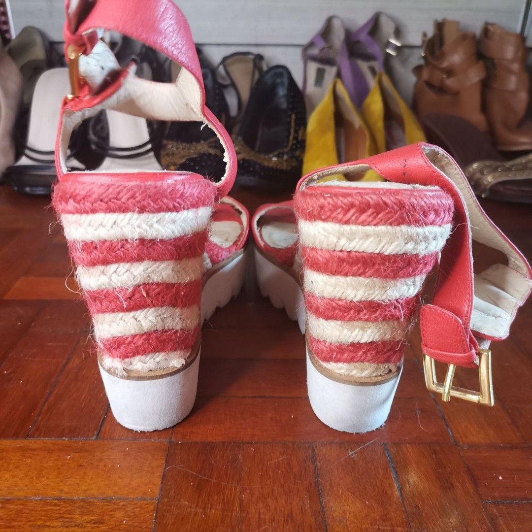 Nine west cheap red wedges