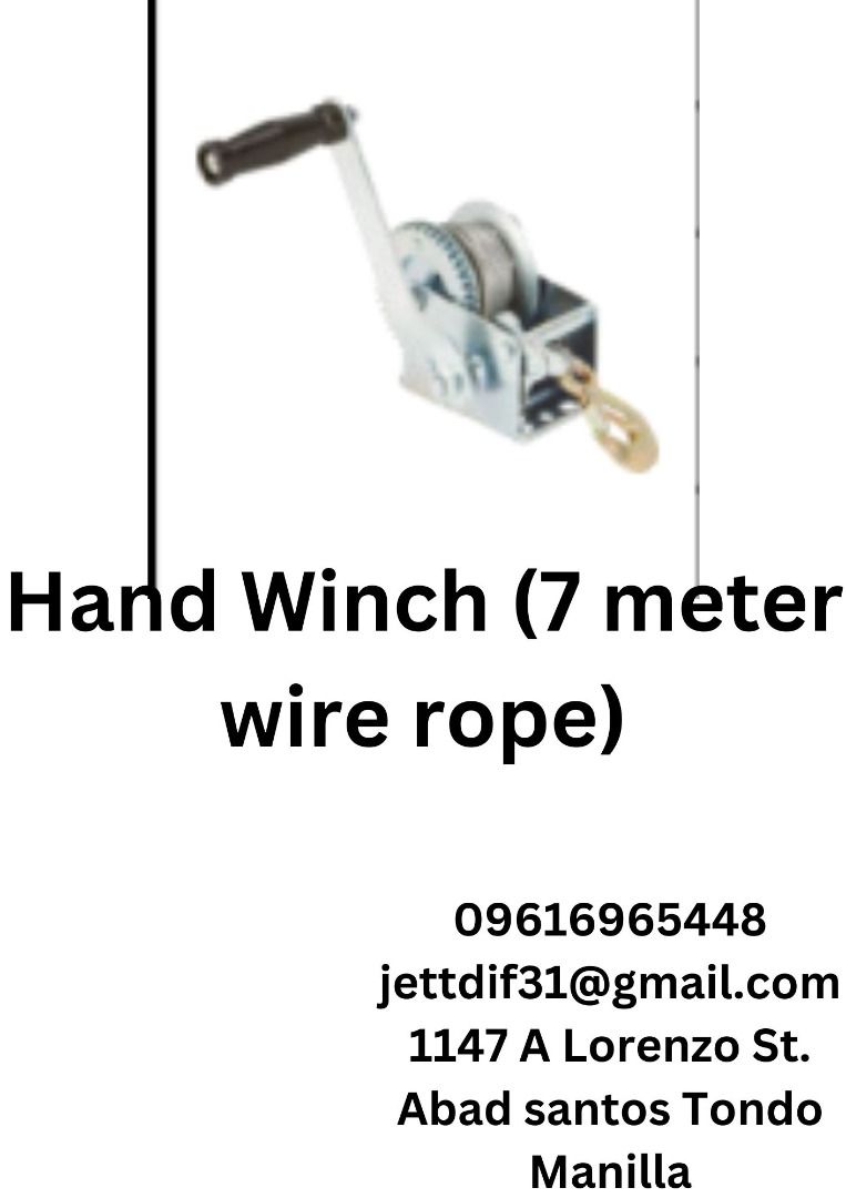 Hand Winch ( & meter wire rope), Commercial & Industrial, Construction ...