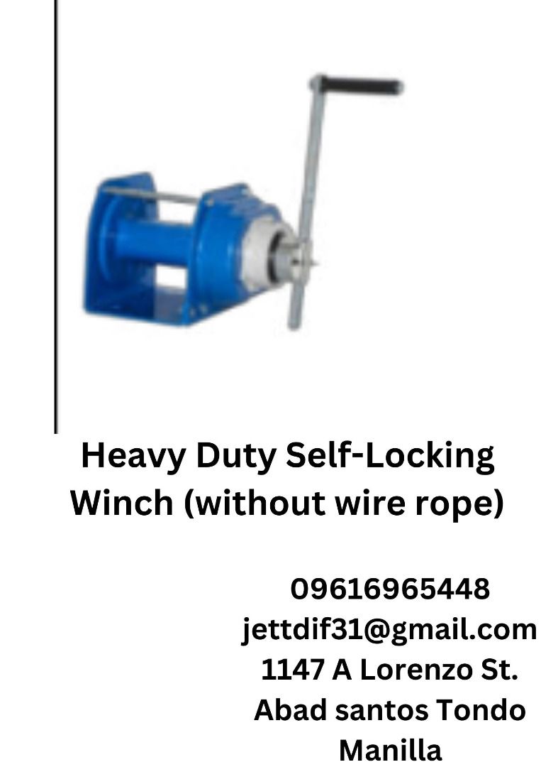 Heavy Duty SelfLocking Winch (without wire rope), Commercial & Industrial, Construction
