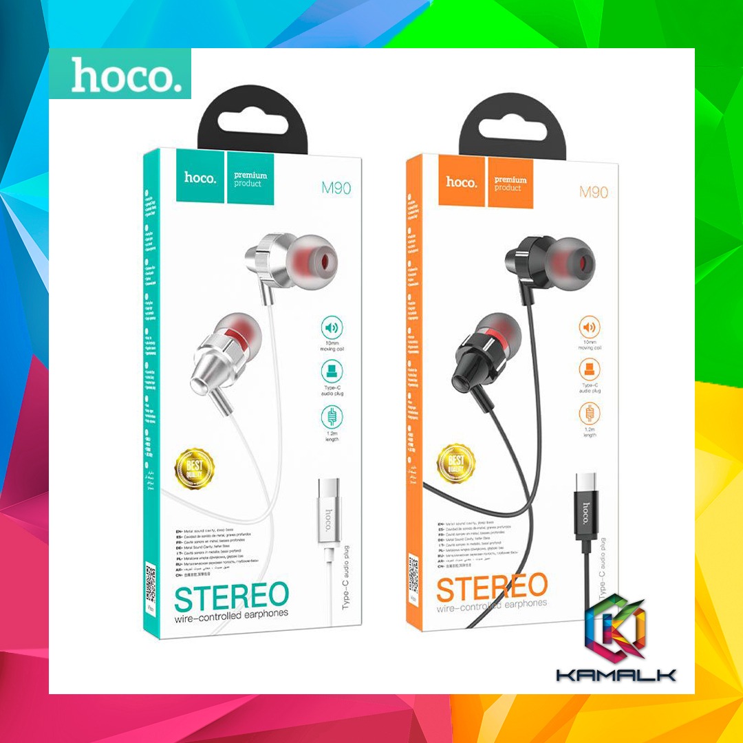 Hoco M90 Delight Type-C Wired Digital earphones with Mic, Audio ...