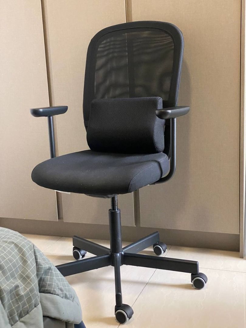 IKEA Flintan Office Chair with armrests and Ikea Bortberg Lumbar