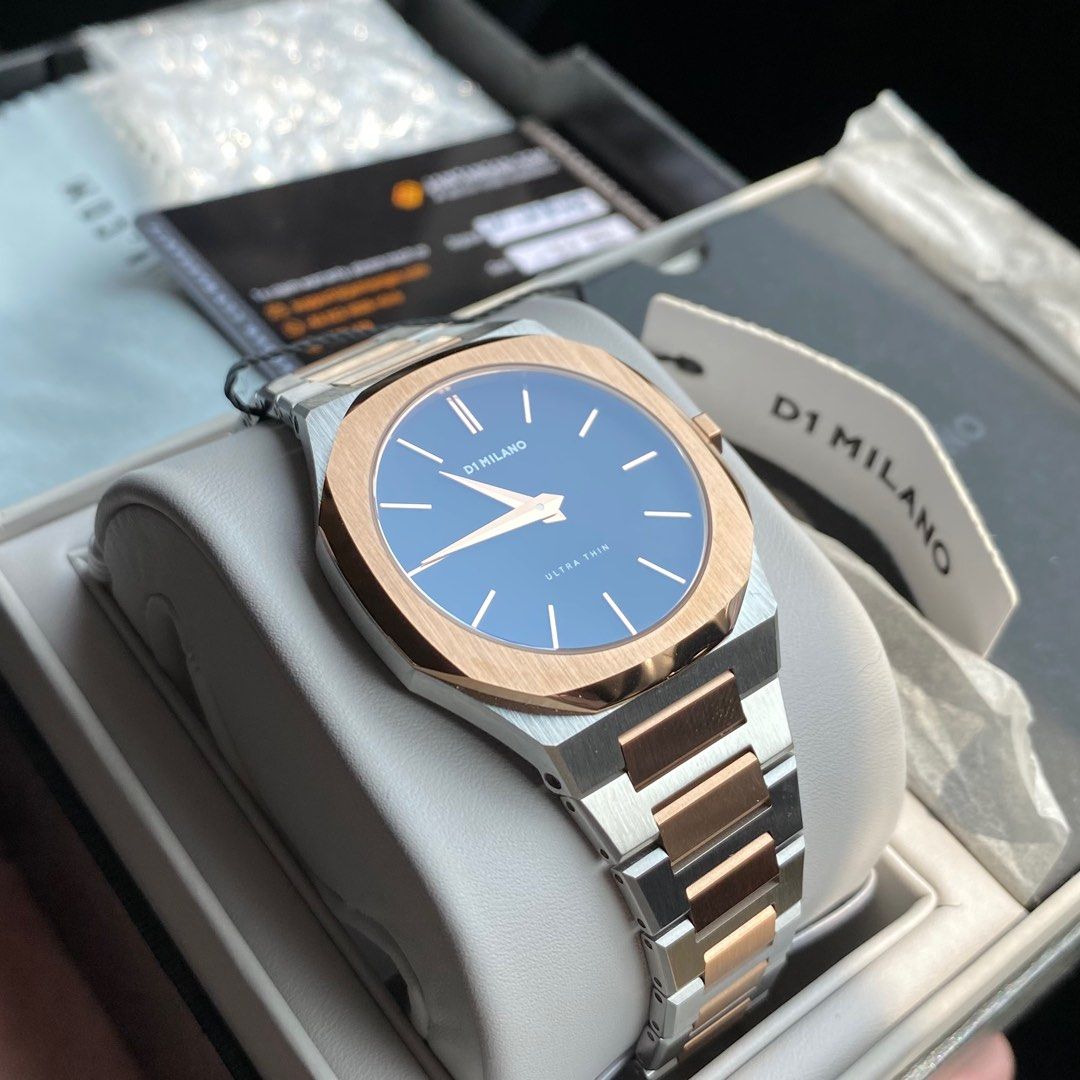 Jam Tangan D1 Milano Ultra Thin D1 UTBU03 Abisso Silver Rose Gold