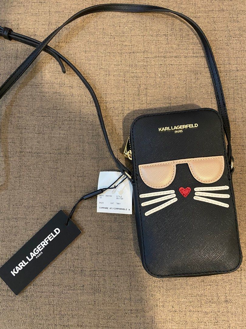 Karl Lagerfeld Paris Maybelle Karl & Cat Guitar Strap Camera Crossbody  Bag Multi