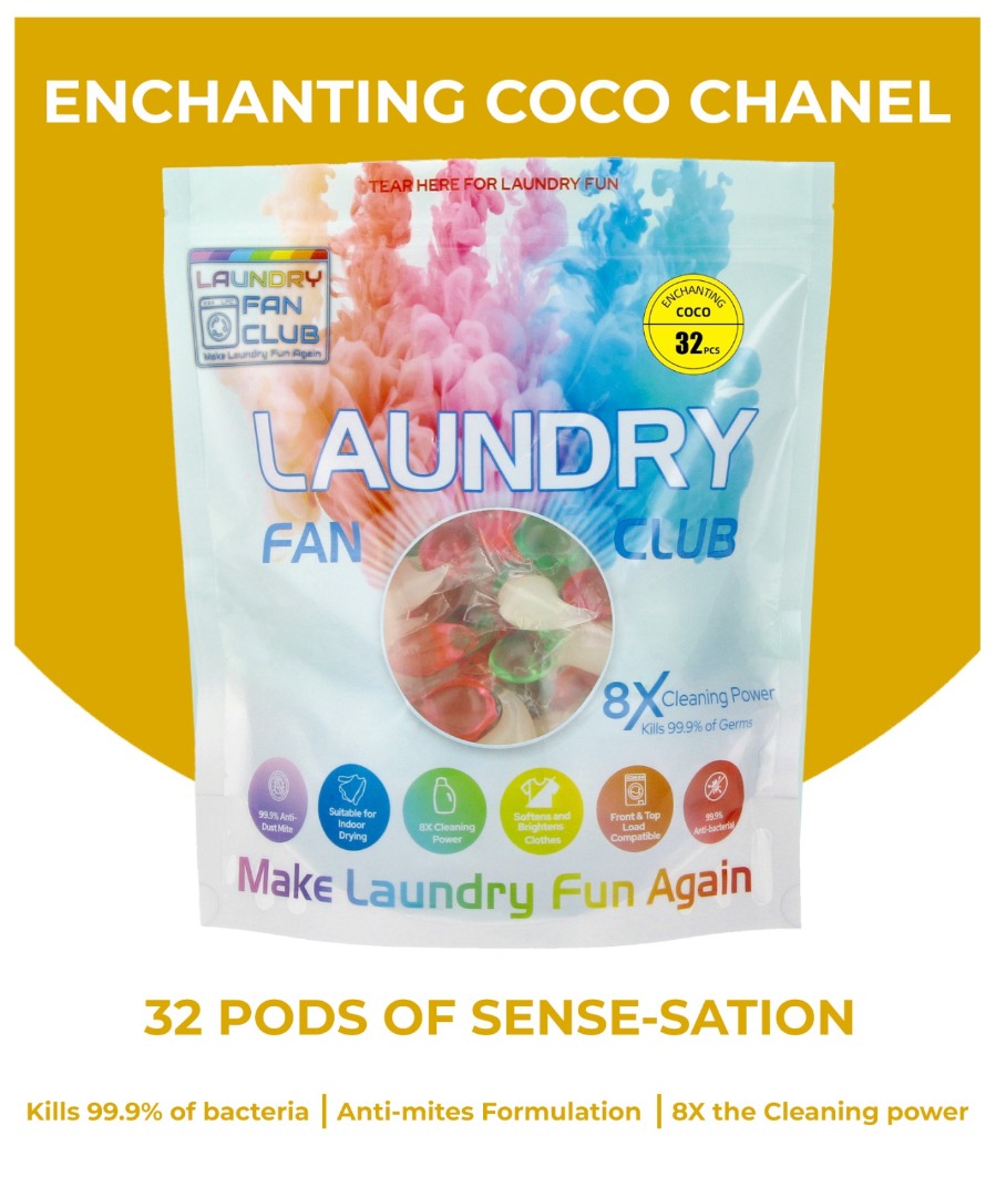 LFC Laundry Detergent Capsules Coco Chanel Scented 32 Pods, Removes