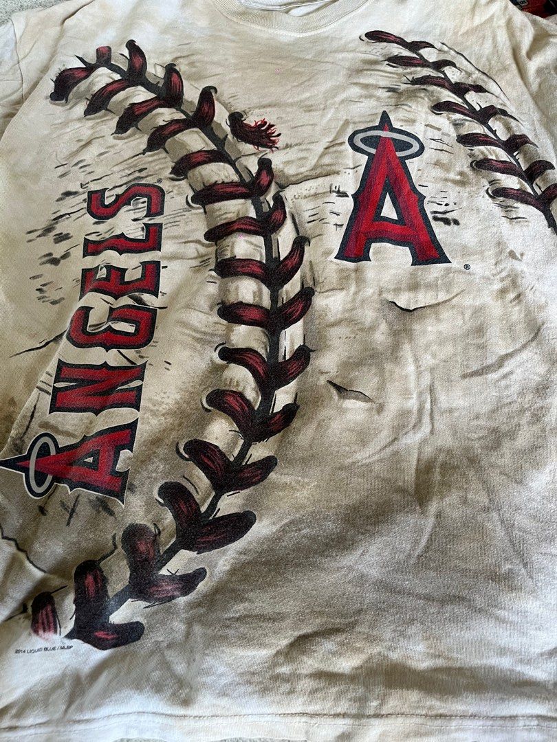 MLB Los Angeles Angels V Tie-Dye T-Shirt Tee Liquid Blue